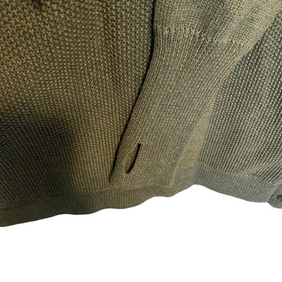 Sigrid Olsen Hunter Green Cowl Neck Sweater Size S Thumb holes popcorn knit - Picture 6 of 13